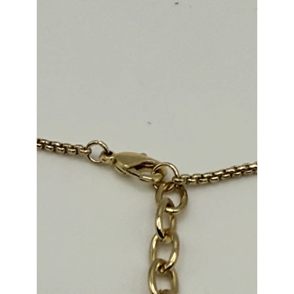 RJ Graziano Heart Pendant Necklace Gold Tone Pink Enamel Crystal 16-19